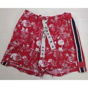 Scotch & Soda Brutus Popeye Red Shorts Women's Drawstring Lounge Medium Hawaiian